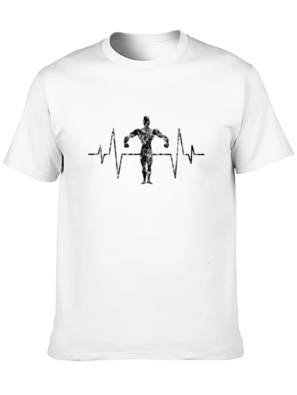 Body Building Heartbeat Unisex Short Sleeve Soft Cotton T-Shirt – Casual Everyday Wear