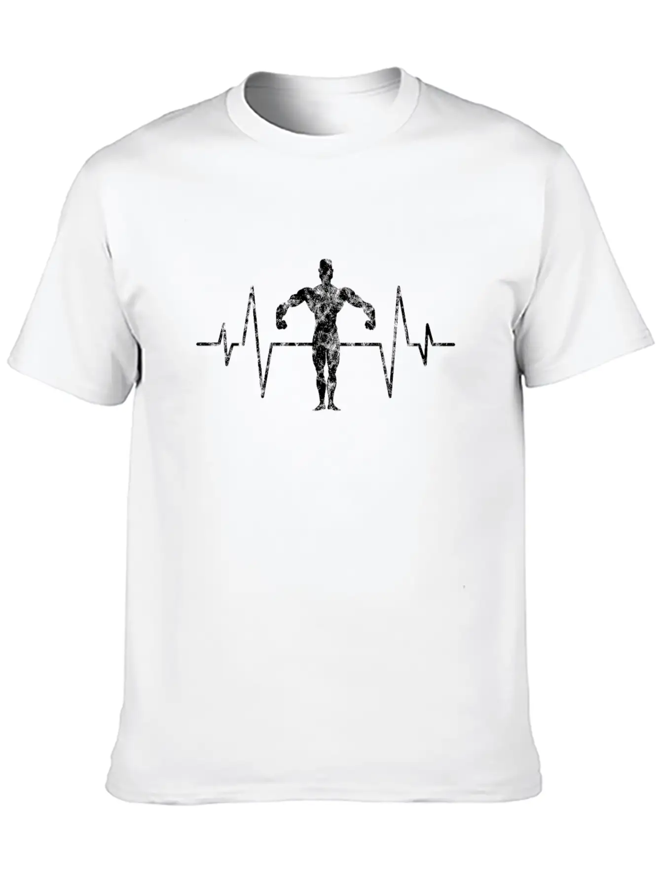 Body Building Heartbeat Unisex Short Sleeve Soft Cotton T-Shirt – Casual Everyday Wear