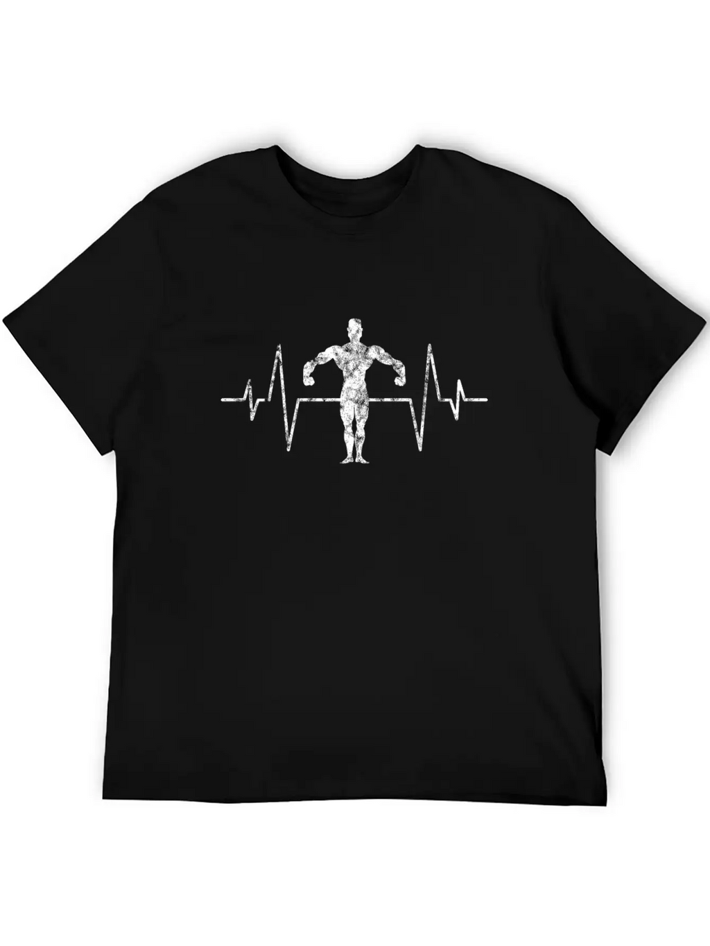 Body Building Heartbeat Unisex Short Sleeve Soft Cotton T-Shirt – Casual Everyday Wear