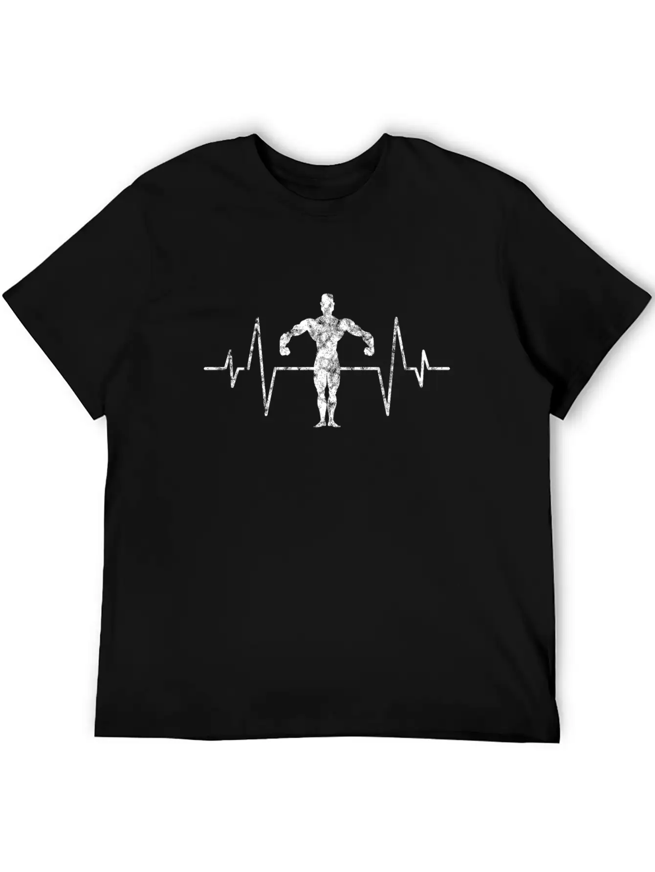 Body Building Heartbeat Unisex Short Sleeve Soft Cotton T-Shirt – Casual Everyday Wear