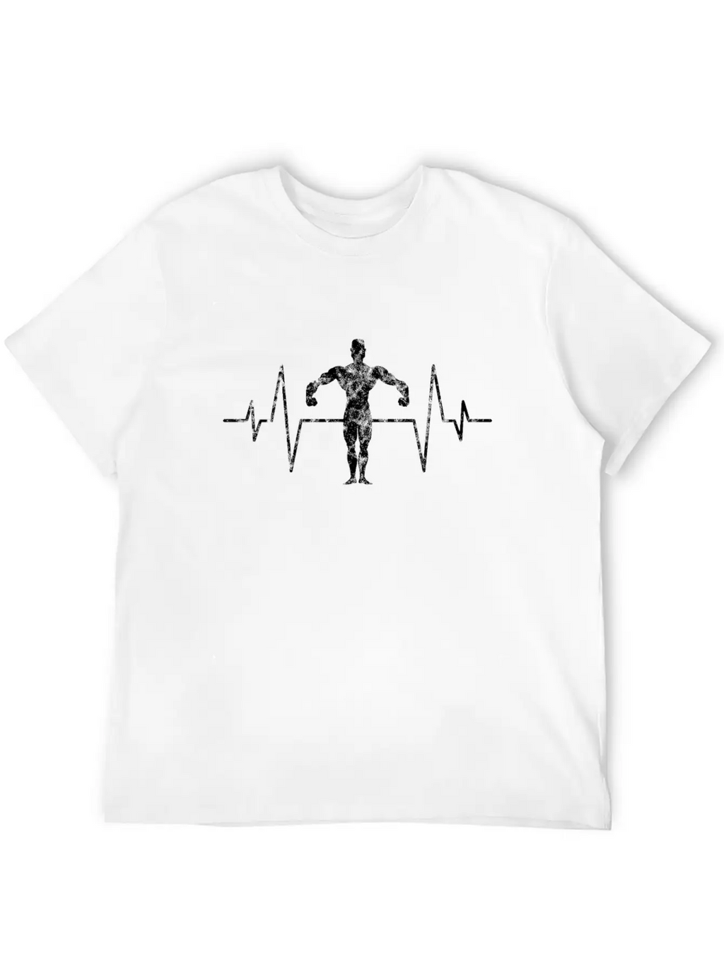 Body Building Heartbeat Unisex Short Sleeve Soft Cotton T-Shirt – Casual Everyday Wear