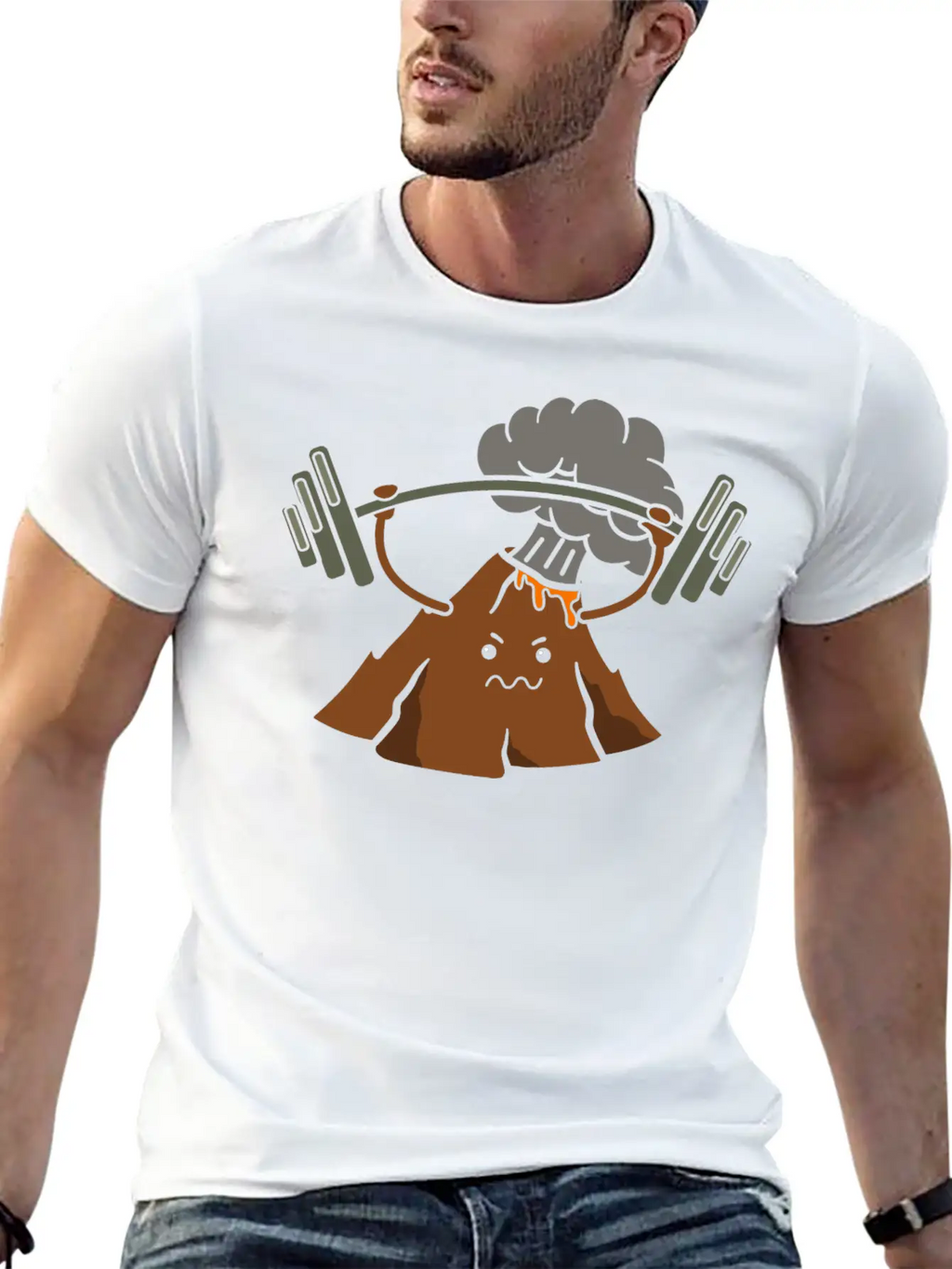 Bodybuilding Volcano Geology Volcano Lava Essential Cotton Tee For Daily Outfits – Unisex Style