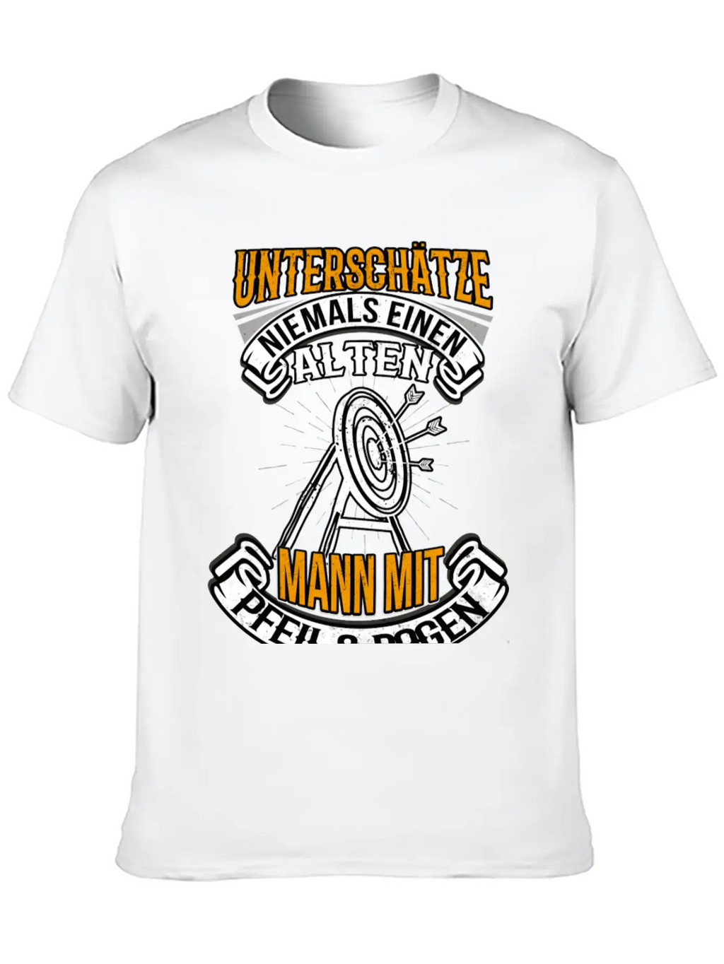 Bogenschießen Alter Mann Bogensport Unisex Short Sleeve Soft Cotton T-Shirt – Casual Everyday Wear