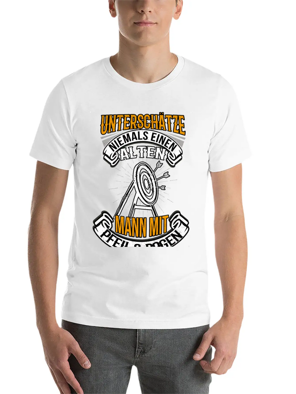 Bogenschießen Alter Mann Bogensport Unisex Short Sleeve Soft Cotton T-Shirt – Casual Everyday Wear