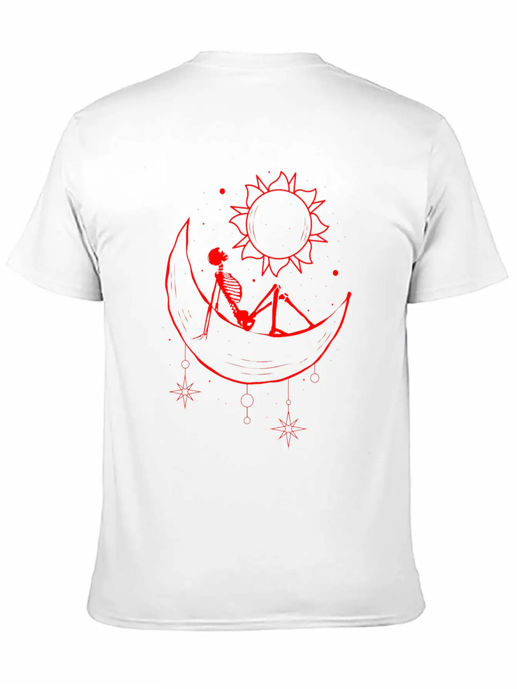 Bohemian Aesthetic Gothic Skeleton Sun And Moon Unisex Casual T-Shirt – Clean Design For Daily Comfort