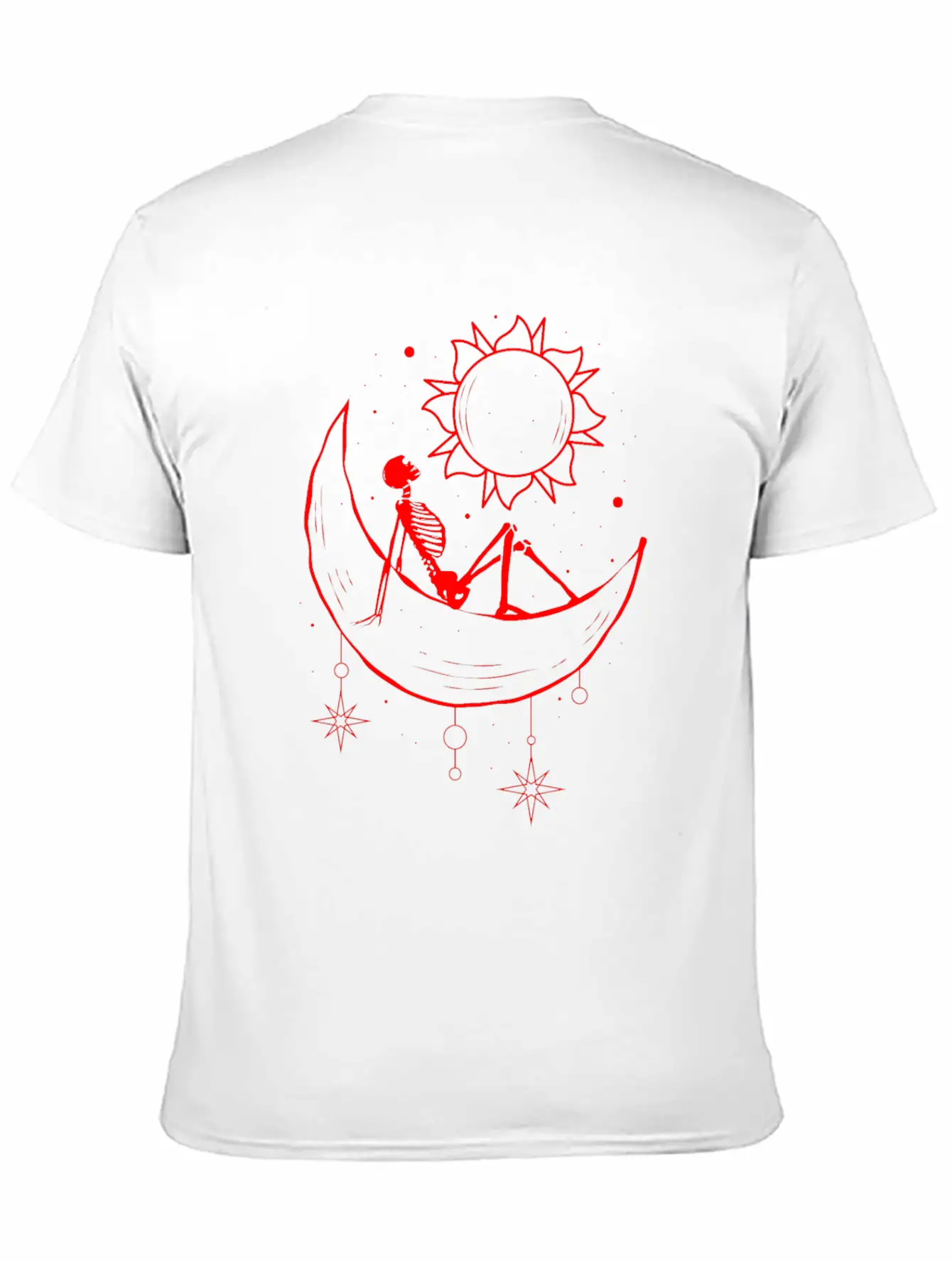 Bohemian Aesthetic Gothic Skeleton Sun And Moon Unisex Casual T-Shirt – Clean Design For Daily Comfort