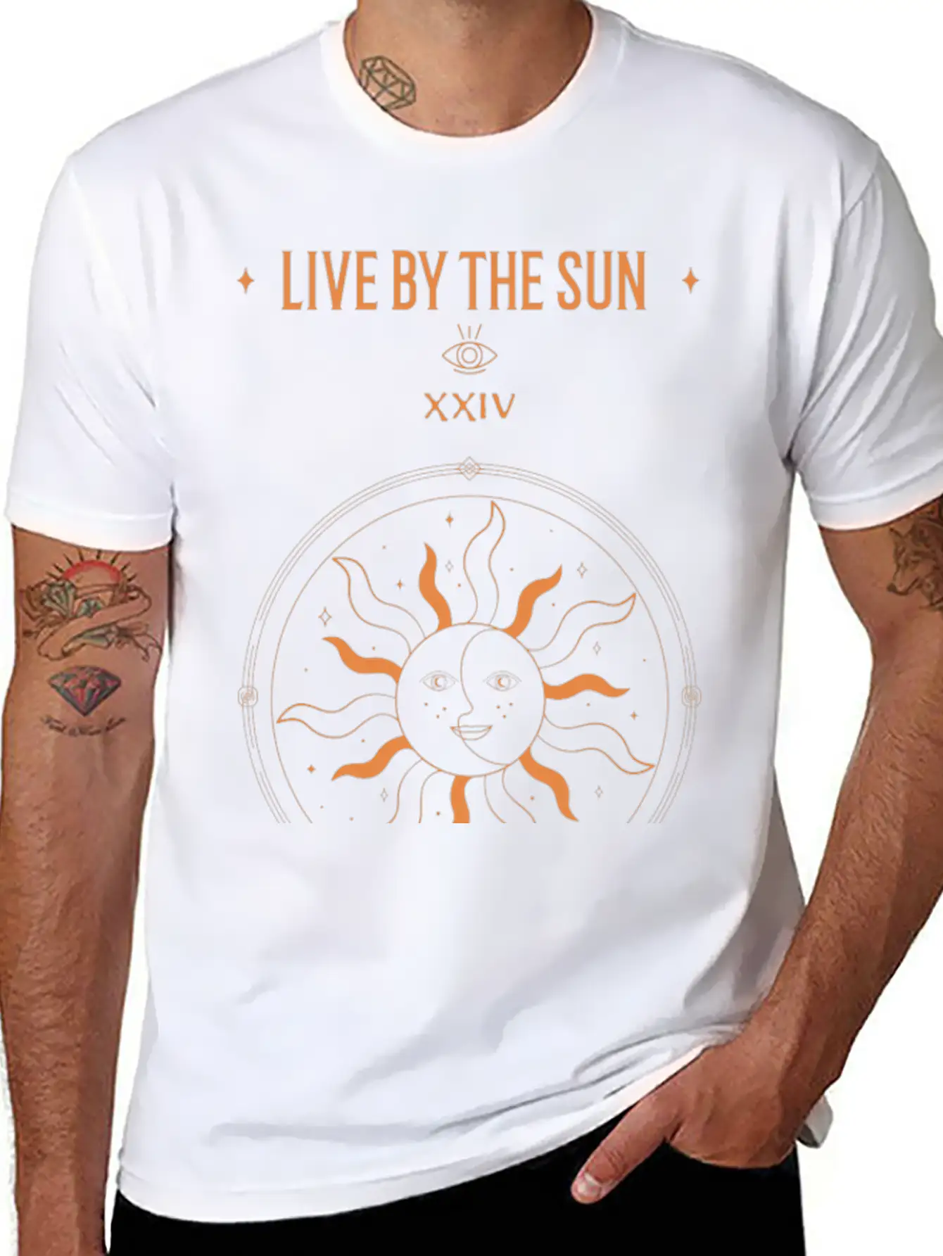 Bohemian Sun Design Retro Retro TEAM Boho Design Unisex Short Sleeve Soft Cotton T-Shirt – Casual Everyday Wear