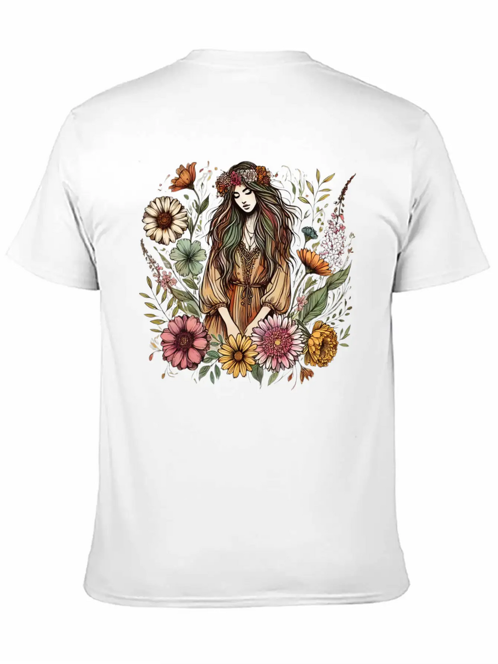 Boho Botanical Woman In Colour Unisex Casual T-Shirt – Clean Design For Daily Comfort