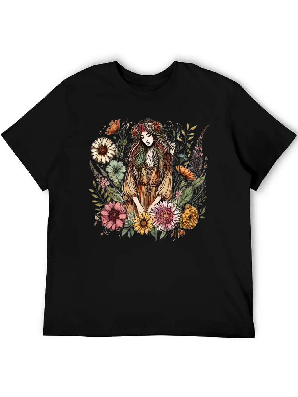 Boho Botanical Woman In Colour Unisex Casual T-Shirt – Clean Design For Daily Comfort