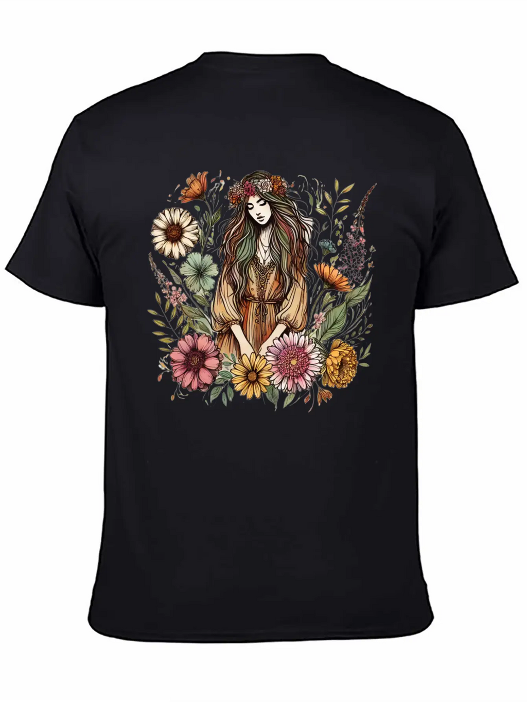 Boho Botanical Woman In Colour Unisex Casual T-Shirt – Clean Design For Daily Comfort