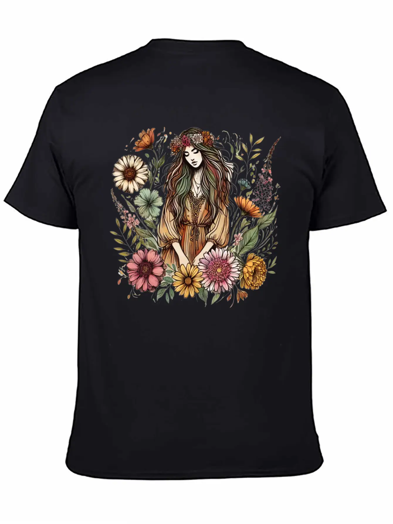 Boho Botanical Woman In Colour Unisex Casual T-Shirt – Clean Design For Daily Comfort