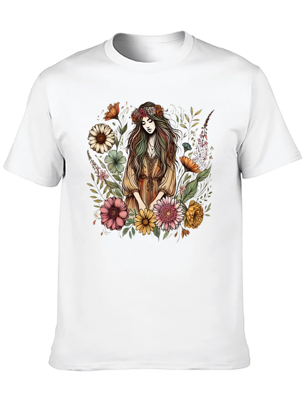 Boho Botanical Woman In Colour Unisex Casual T-Shirt – Clean Design For Daily Comfort