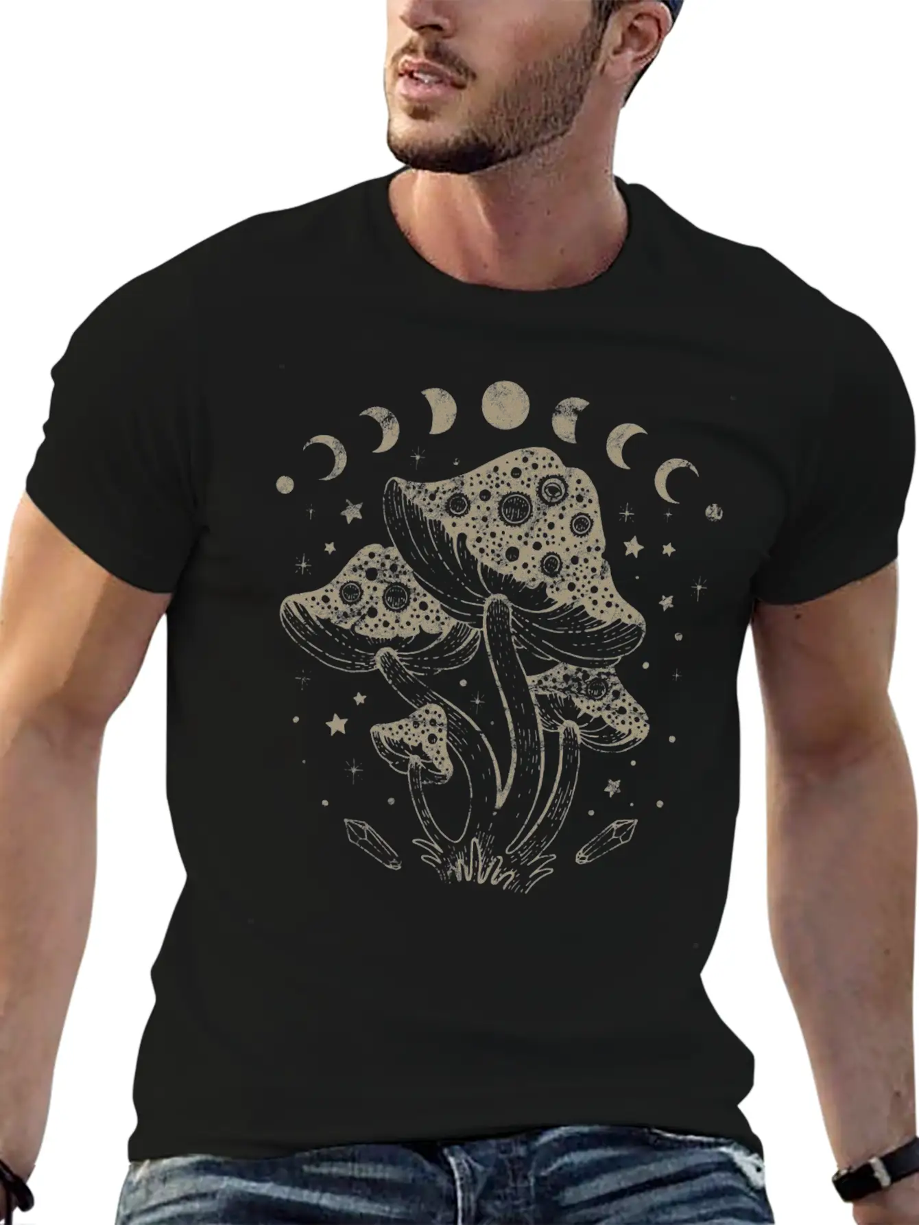 Boho Mushrooms Cottage Core Aesthetic Goblincore Unisex Casual T-Shirt – Clean Design For Daily Comfort