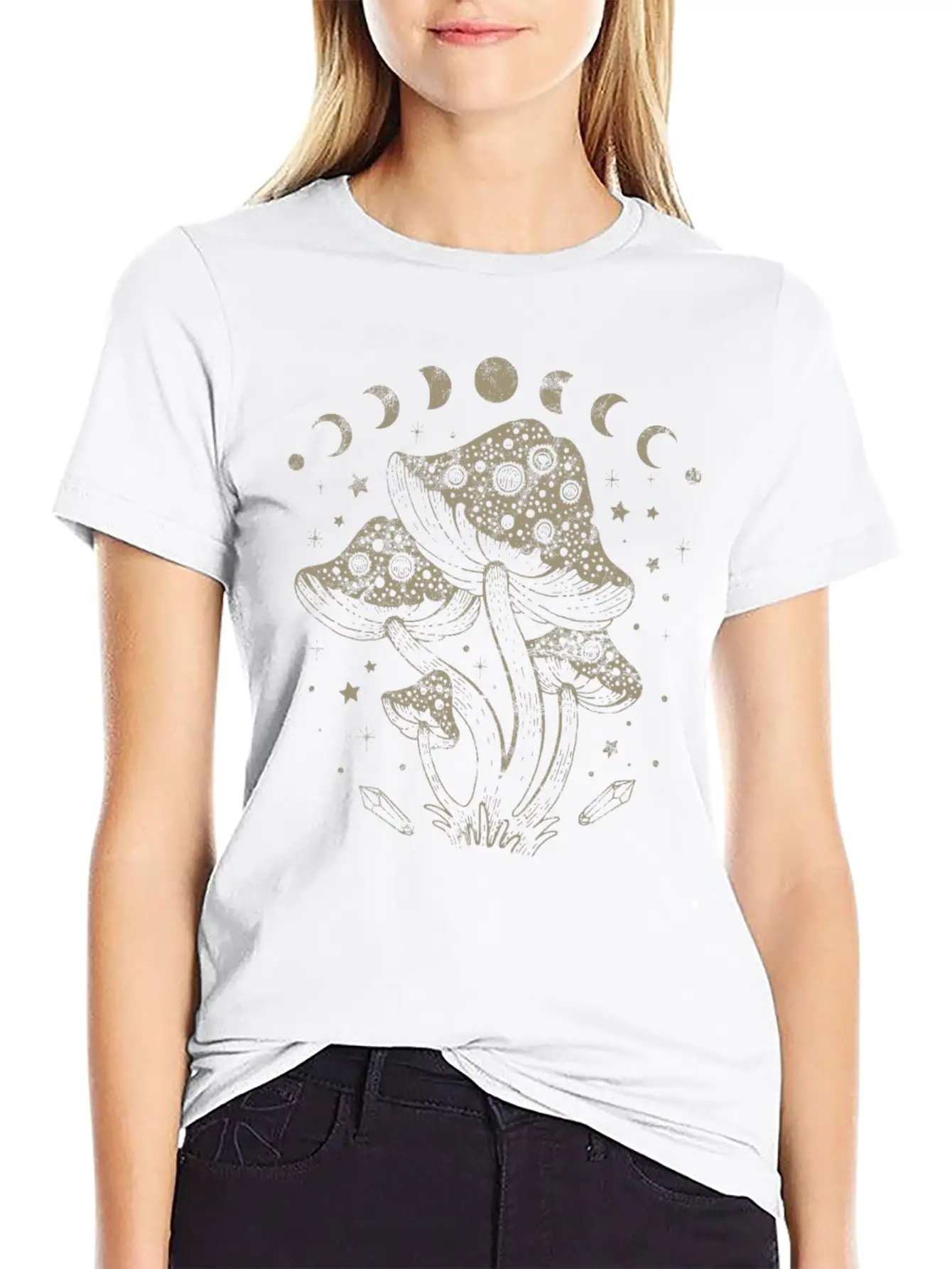 Boho Mushrooms Cottage Core Aesthetic Goblincore Unisex Casual T-Shirt – Clean Design For Daily Comfort