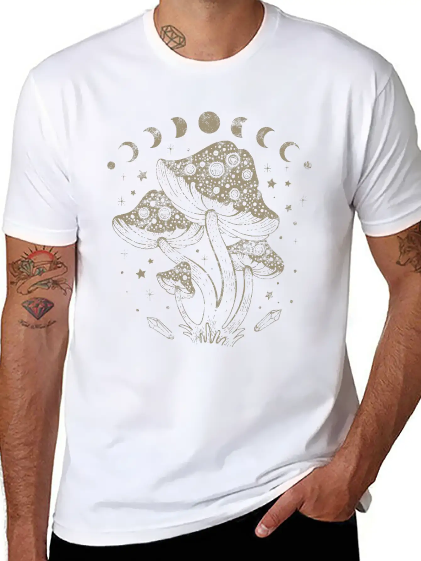 Boho Mushrooms Cottage Core Aesthetic Goblincore Unisex Casual T-Shirt – Clean Design For Daily Comfort
