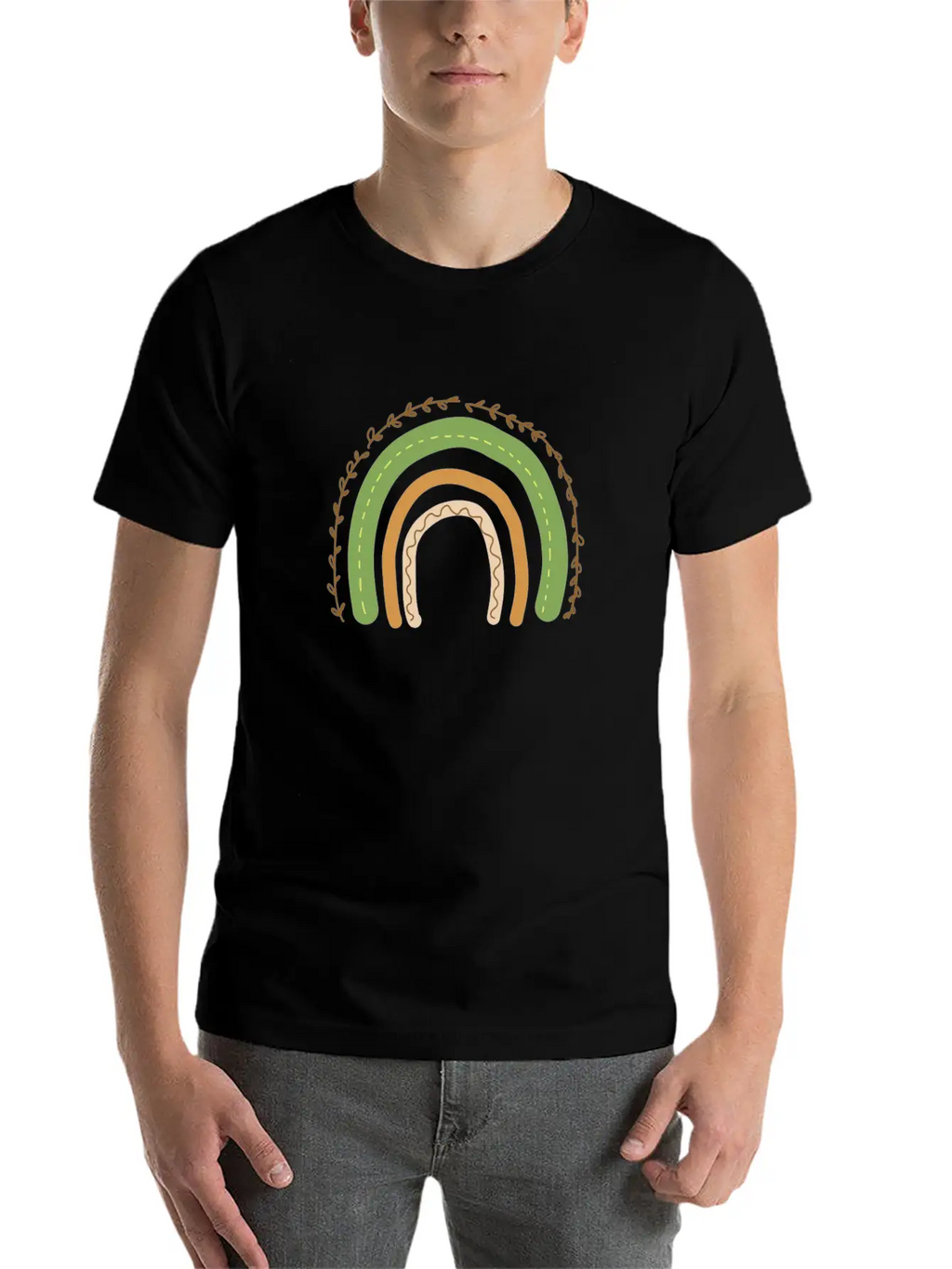 Boho Rainbow Unisex Short Sleeve Soft Cotton T-Shirt – Casual Everyday Wear