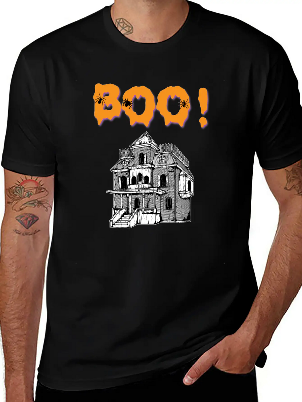 Boo! Haunted House Halloween Holiday T Shirt Breathable Soft Cotton T-Shirt – Timeless Casual Look
