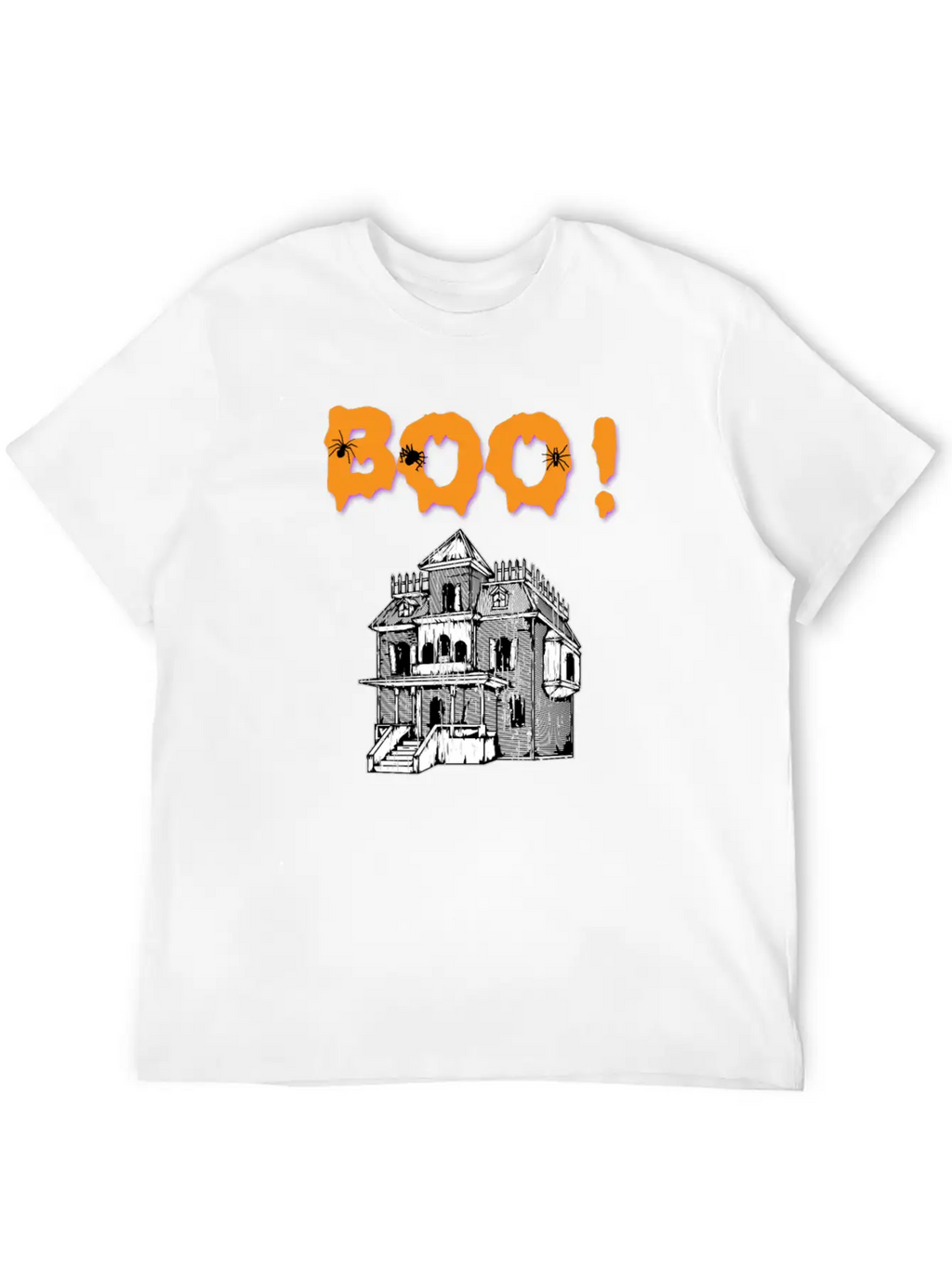 Boo! Haunted House Halloween Holiday T Shirt Breathable Soft Cotton T-Shirt – Timeless Casual Look