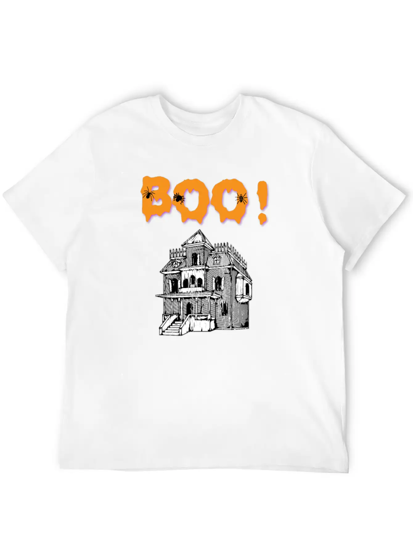 Boo! Haunted House Halloween Holiday T Shirt Breathable Soft Cotton T-Shirt – Timeless Casual Look