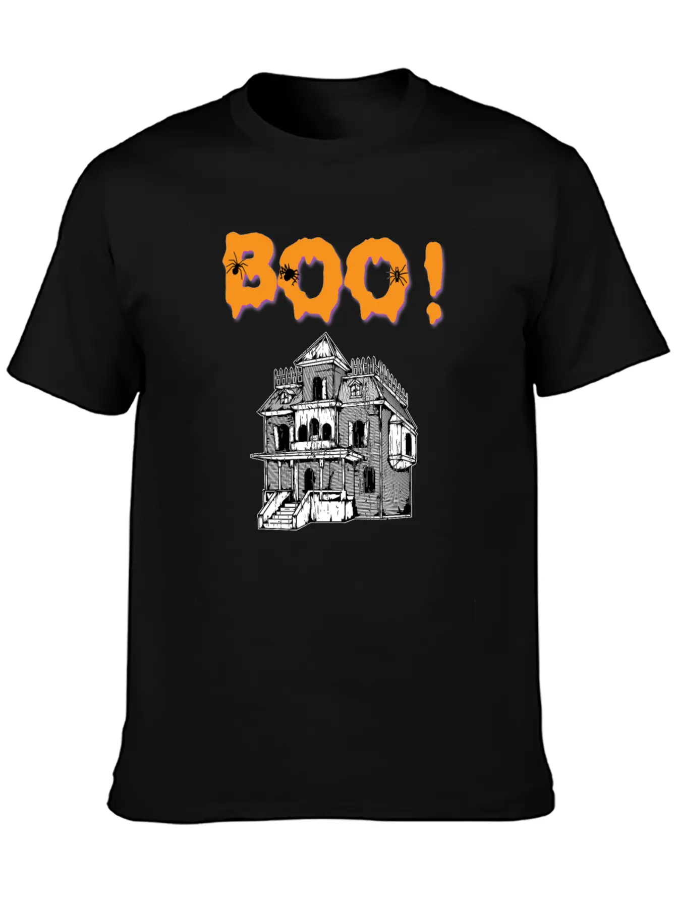 Boo! Haunted House Halloween Holiday T Shirt Breathable Soft Cotton T-Shirt – Timeless Casual Look