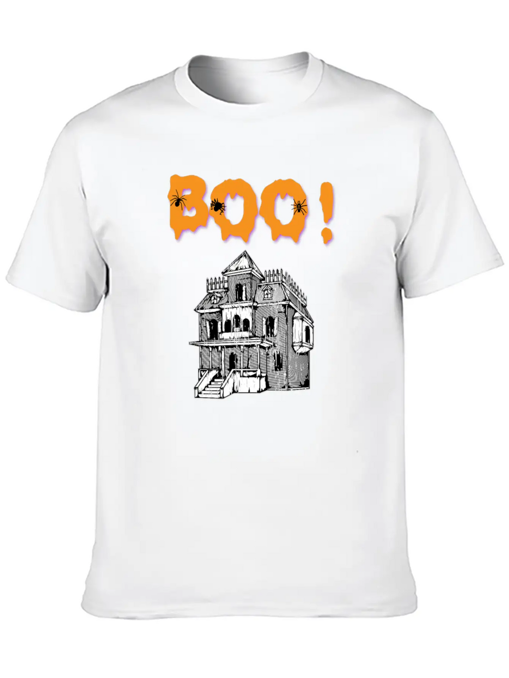 Boo! Haunted House Halloween Holiday T Shirt Breathable Soft Cotton T-Shirt – Timeless Casual Look