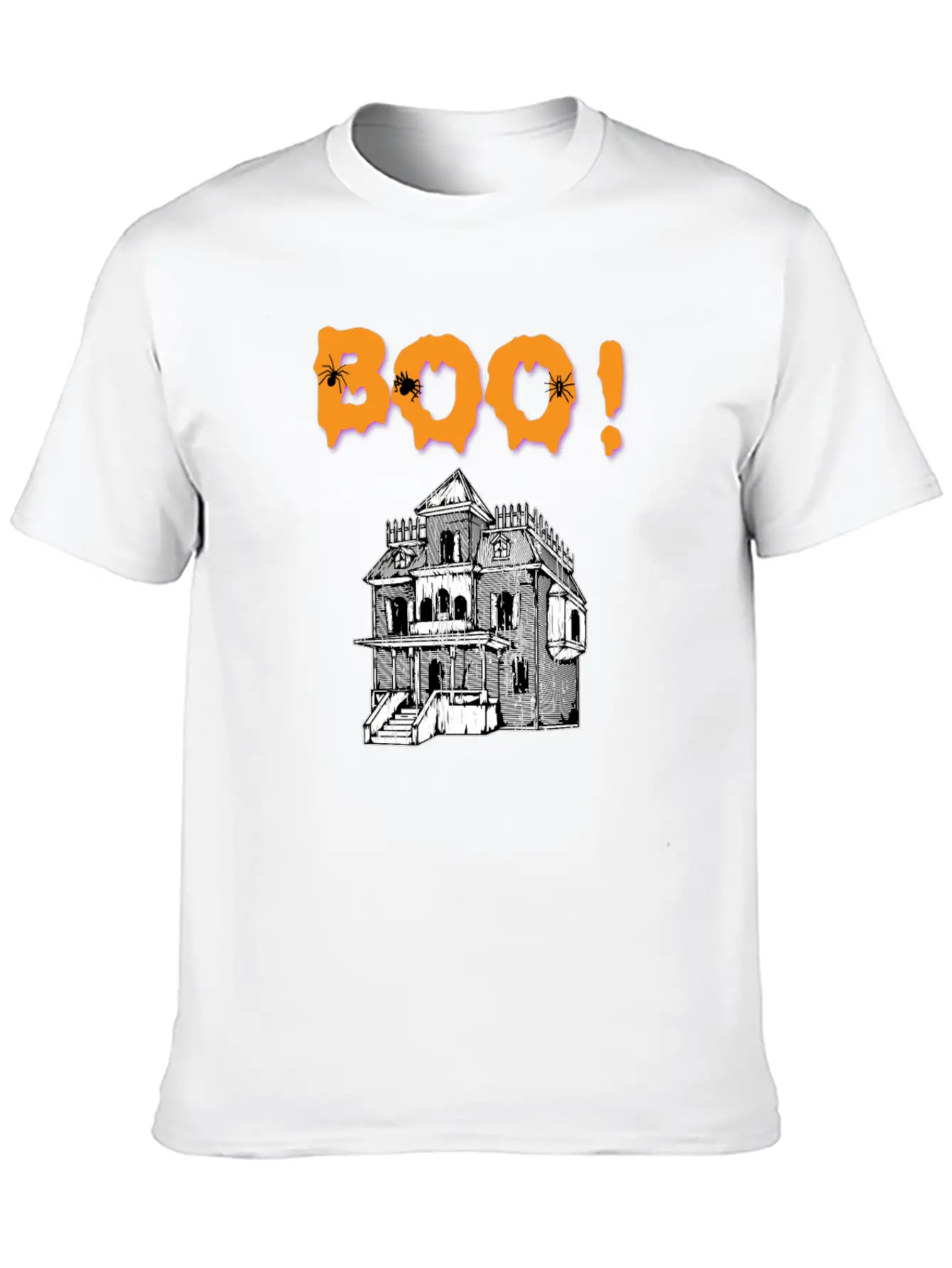 Boo! Haunted House Halloween Holiday T Shirt Breathable Soft Cotton T-Shirt – Timeless Casual Look