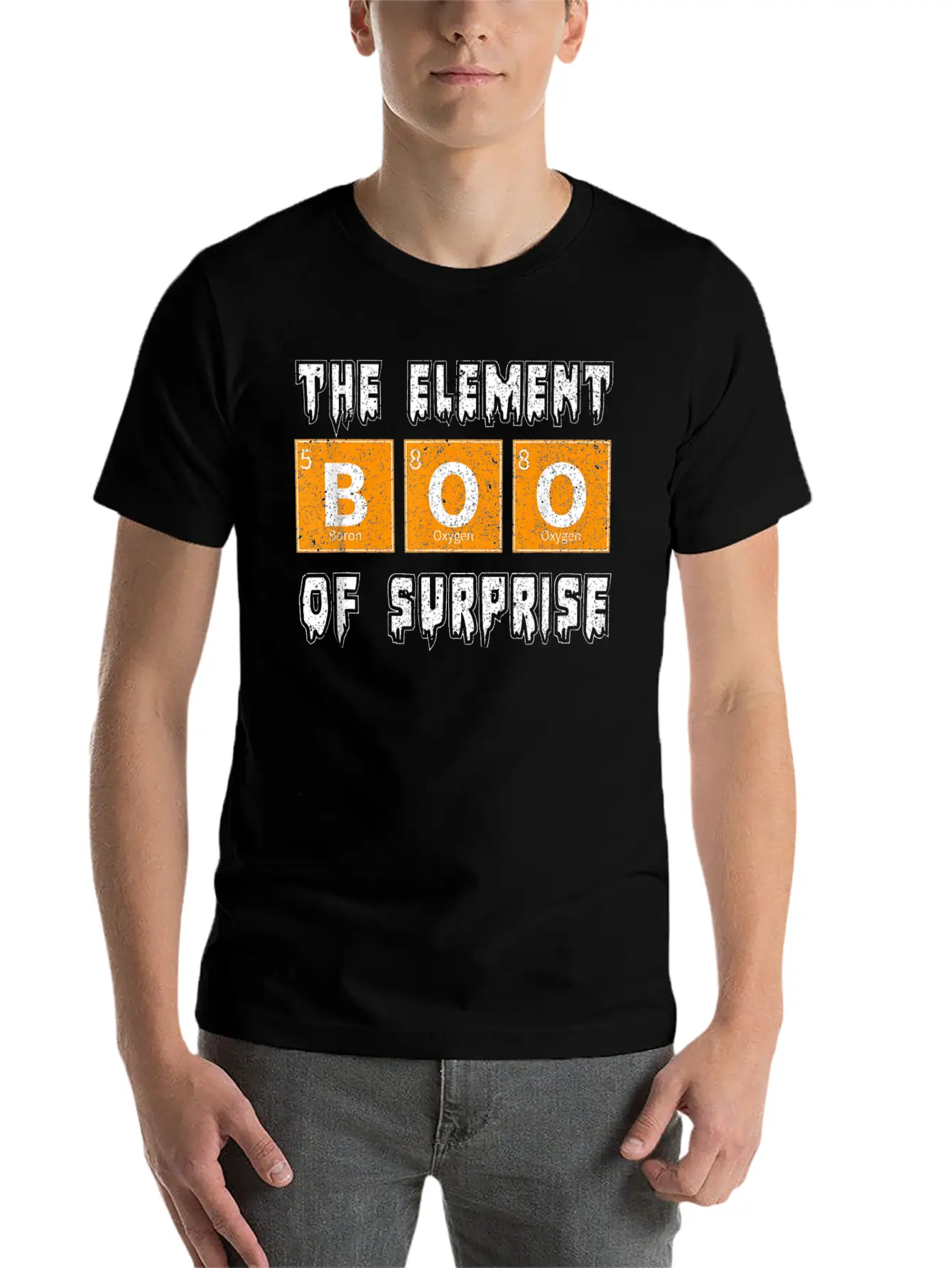 Boo The Element Of Surprise Science Halloween Essential Cotton Tee For Daily Outfits – Unisex Style