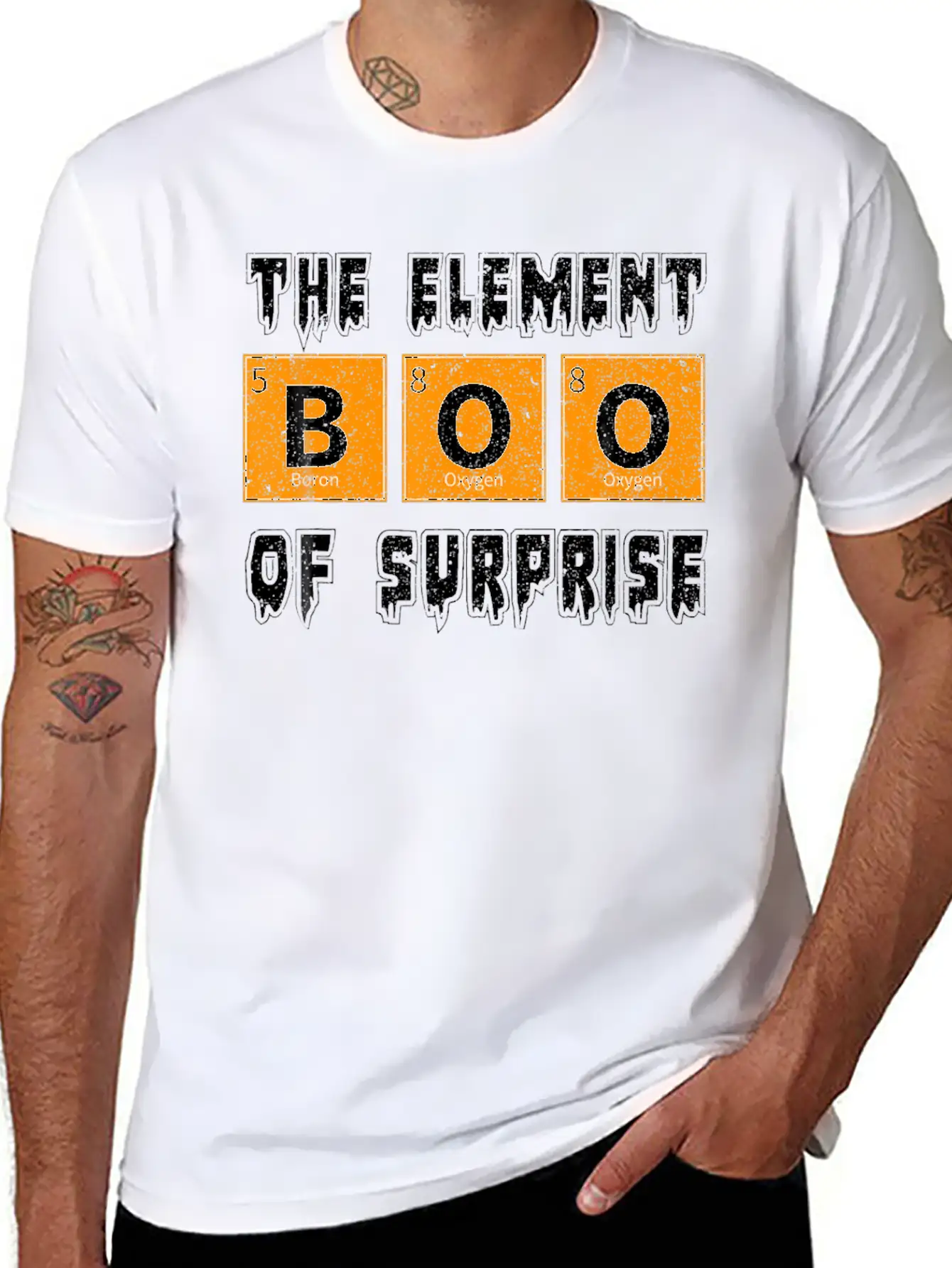 Boo The Element Of Surprise Science Halloween Essential Cotton Tee For Daily Outfits – Unisex Style