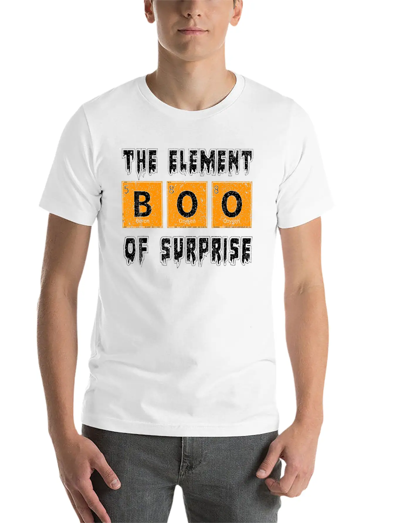 Boo The Element Of Surprise Science Halloween Essential Cotton Tee For Daily Outfits – Unisex Style