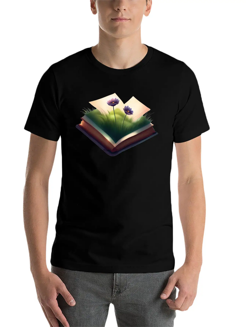 Book And Flower Casual Graphic T-Shirt – Simple And Comfortable Daily Wear