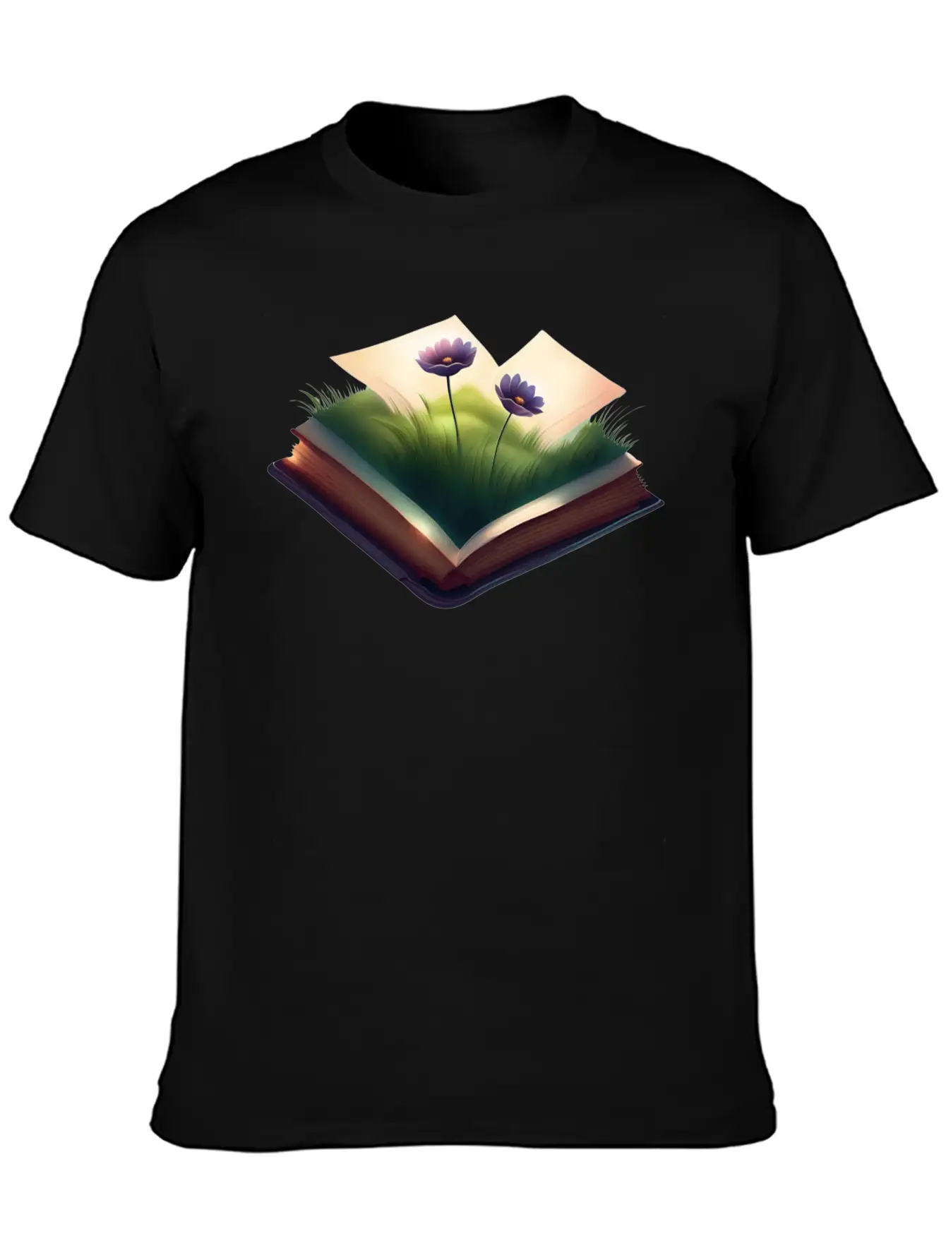 Book And Flower Casual Graphic T-Shirt – Simple And Comfortable Daily Wear