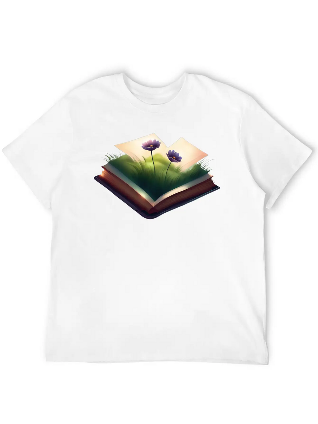 Book And Flower Casual Graphic T-Shirt – Simple And Comfortable Daily Wear