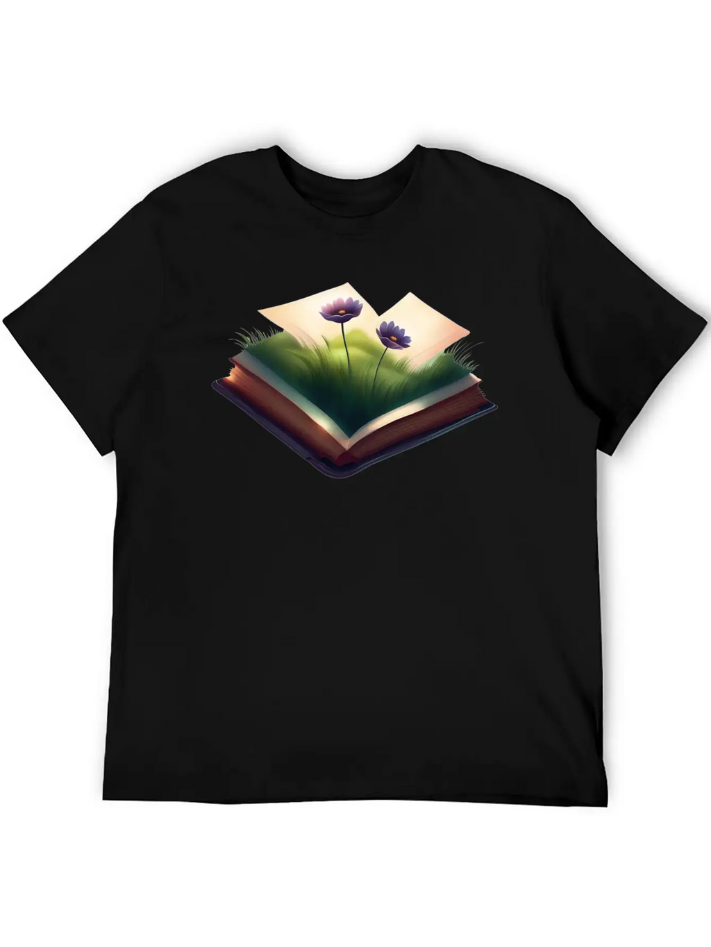 Book And Flower Casual Graphic T-Shirt – Simple And Comfortable Daily Wear