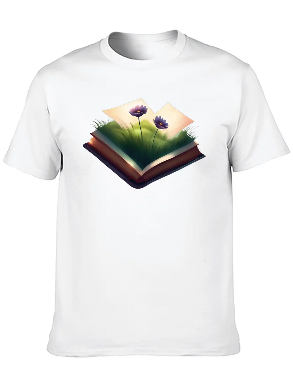 Book And Flower Casual Graphic T-Shirt – Simple And Comfortable Daily Wear
