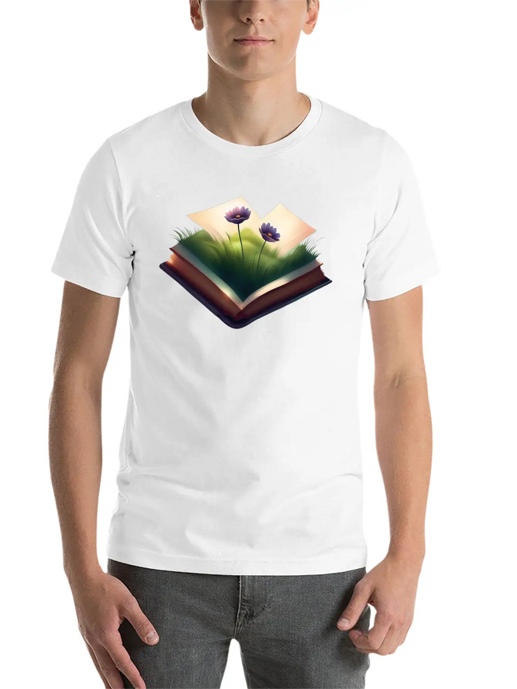 Book And Flower Casual Graphic T-Shirt – Simple And Comfortable Daily Wear