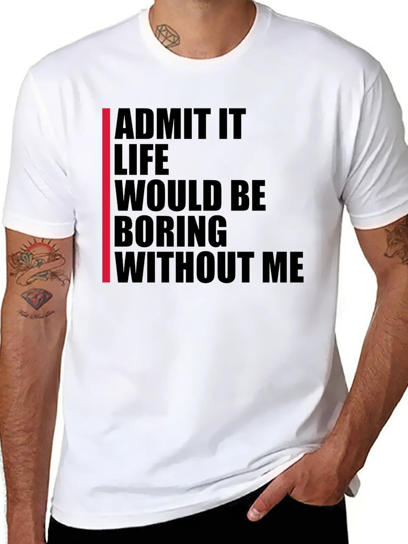 Boring Life Without Me Unisex Short Sleeve Soft Cotton T-Shirt – Casual Everyday Wear