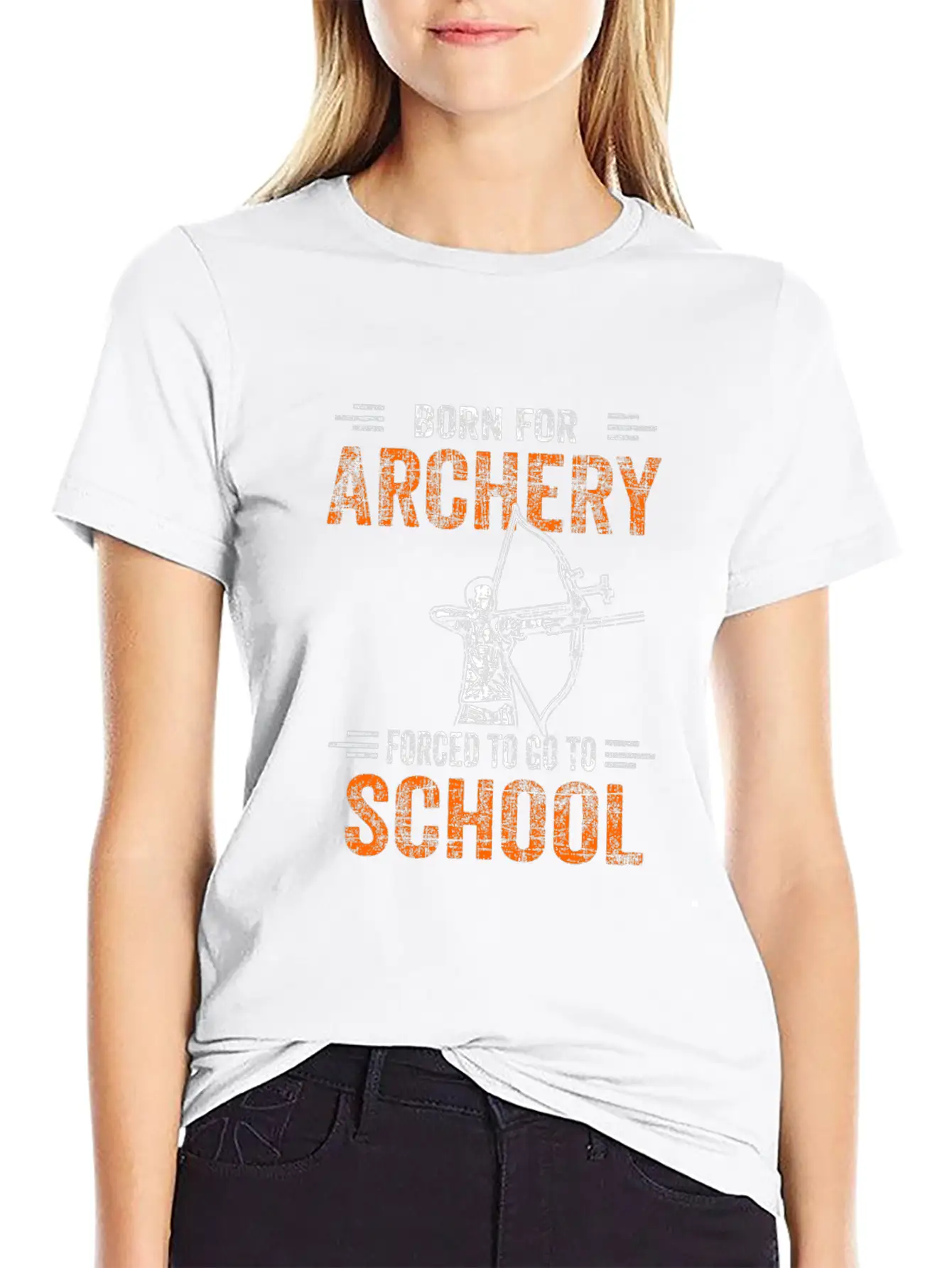 Born For Archery Forced To Go To School Archer Gif Unisex Casual T-Shirt – Clean Design For Daily Comfort