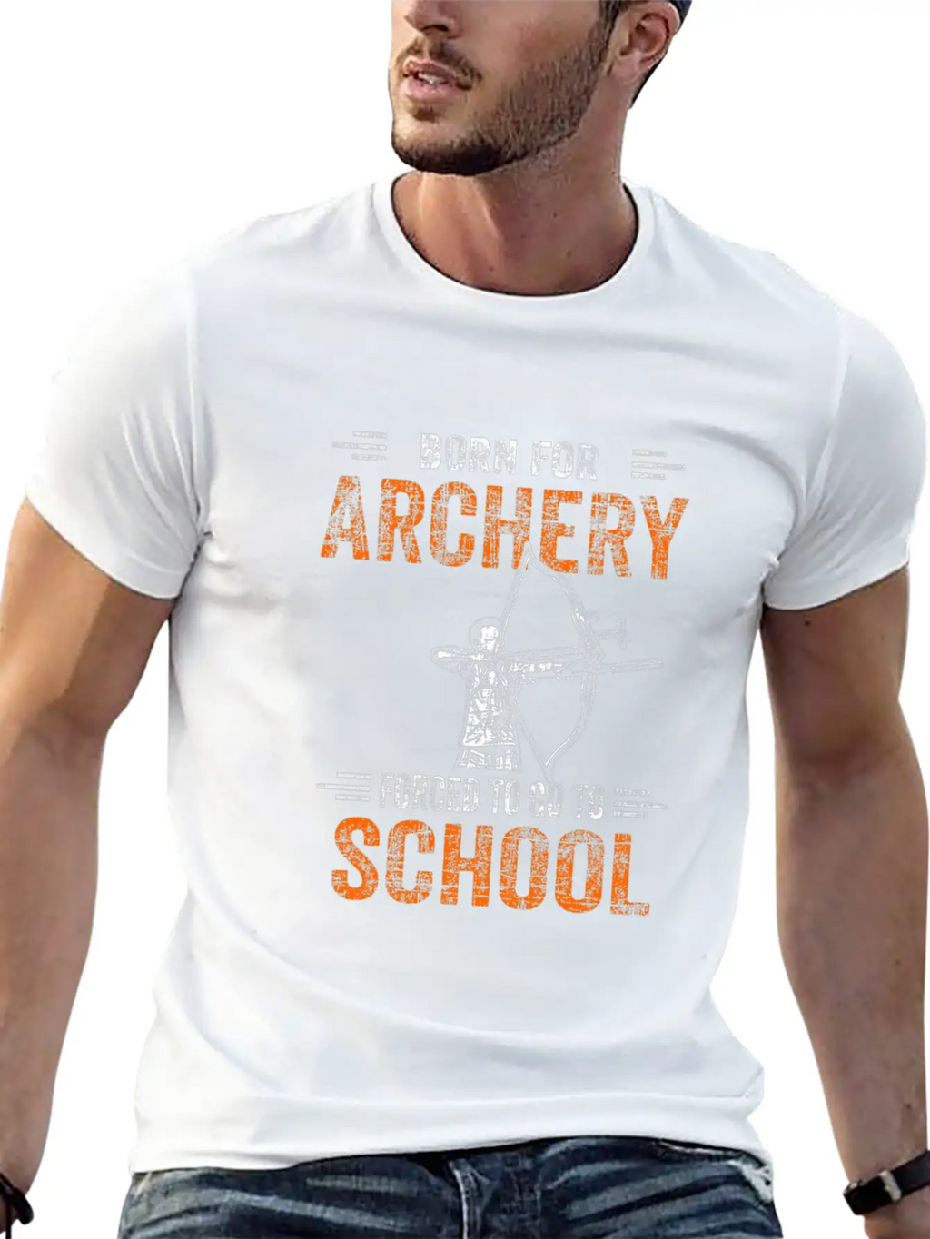 Born For Archery Forced To Go To School Archer Gif Unisex Casual T-Shirt – Clean Design For Daily Comfort