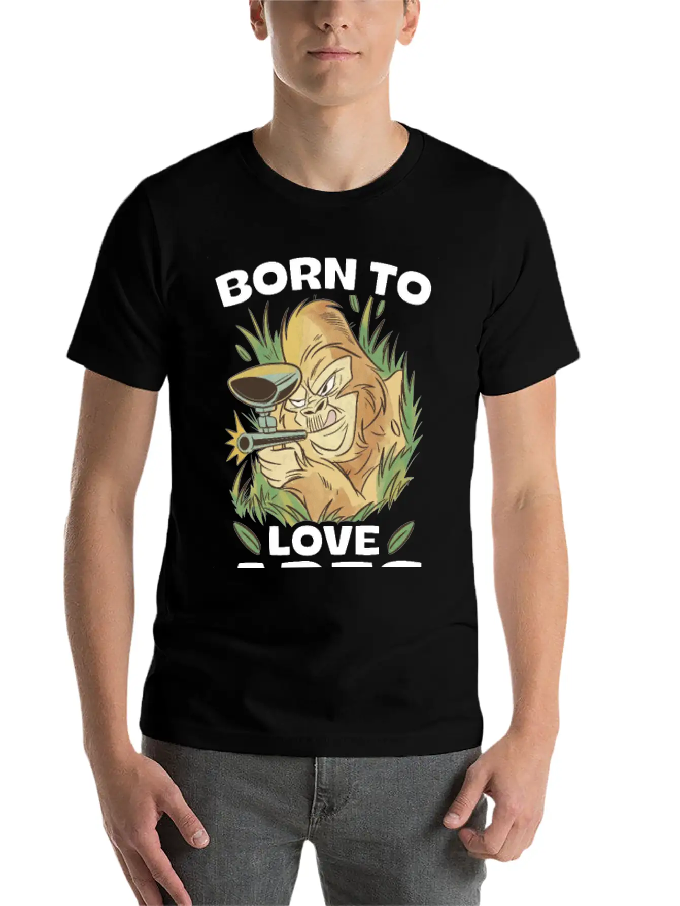 Born To Love Apes Forced To Go To School Unisex Casual T-Shirt – Clean Design For Daily Comfort