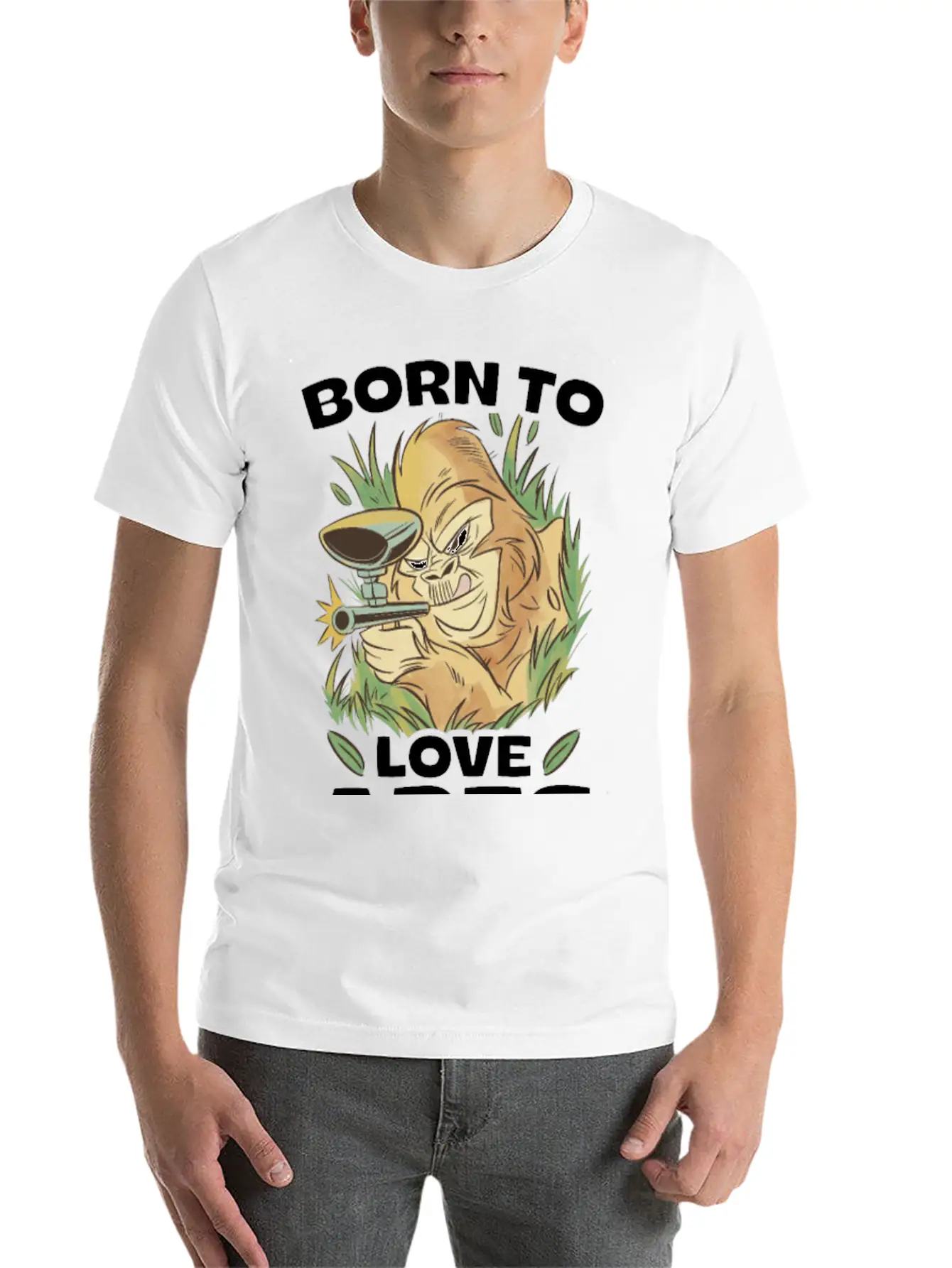 Born To Love Apes Forced To Go To School Unisex Casual T-Shirt – Clean Design For Daily Comfort