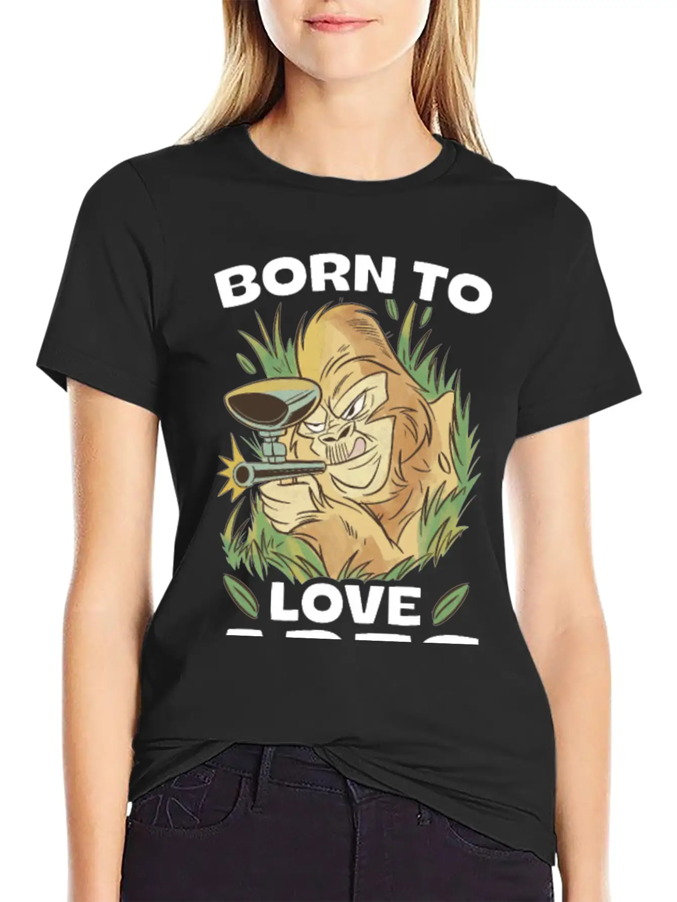 Born To Love Apes Forced To Go To School Unisex Casual T-Shirt – Clean Design For Daily Comfort