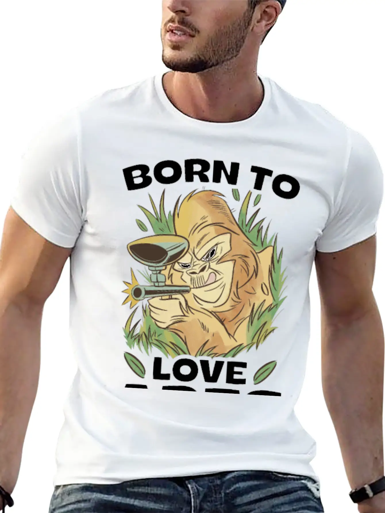 Born To Love Apes Forced To Go To School Unisex Casual T-Shirt – Clean Design For Daily Comfort