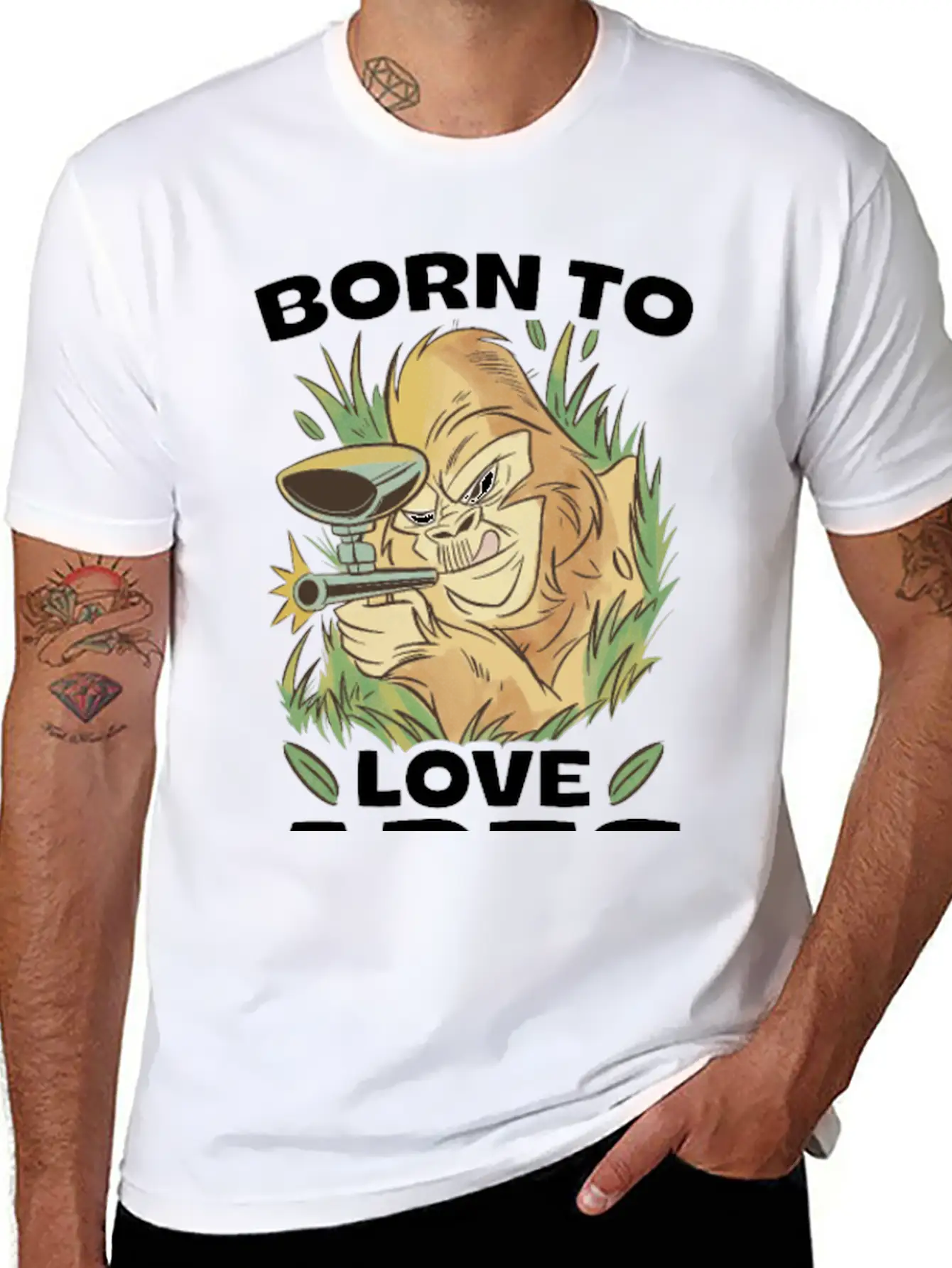 Born To Love Apes Forced To Go To School Unisex Casual T-Shirt – Clean Design For Daily Comfort