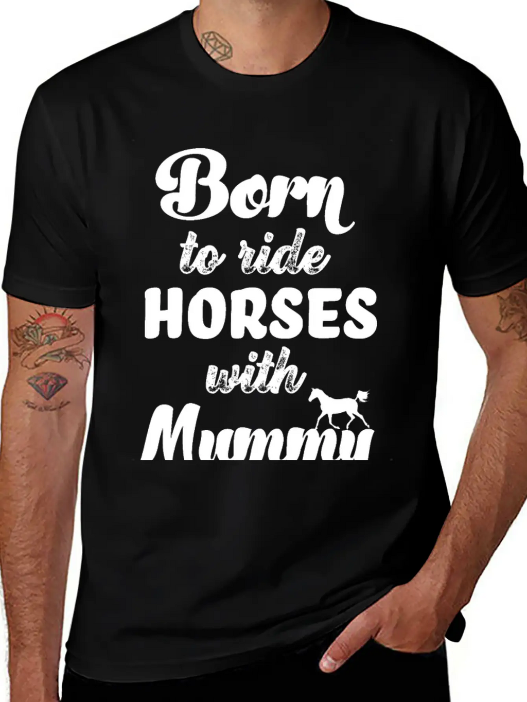 Born To Ride Horses With Mummy Horse Riding Baby Unisex Casual T-Shirt – Clean Design For Daily Comfort