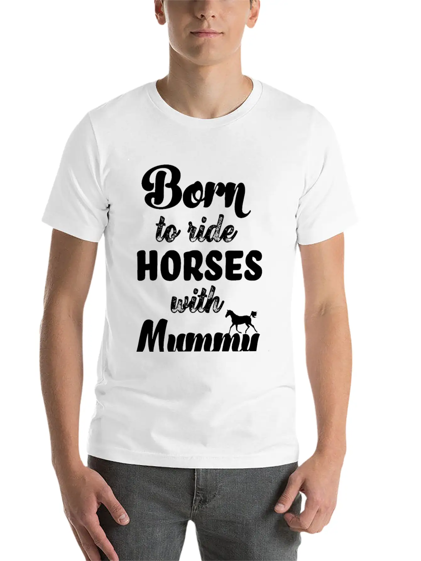 Born To Ride Horses With Mummy Horse Riding Baby Unisex Casual T-Shirt – Clean Design For Daily Comfort
