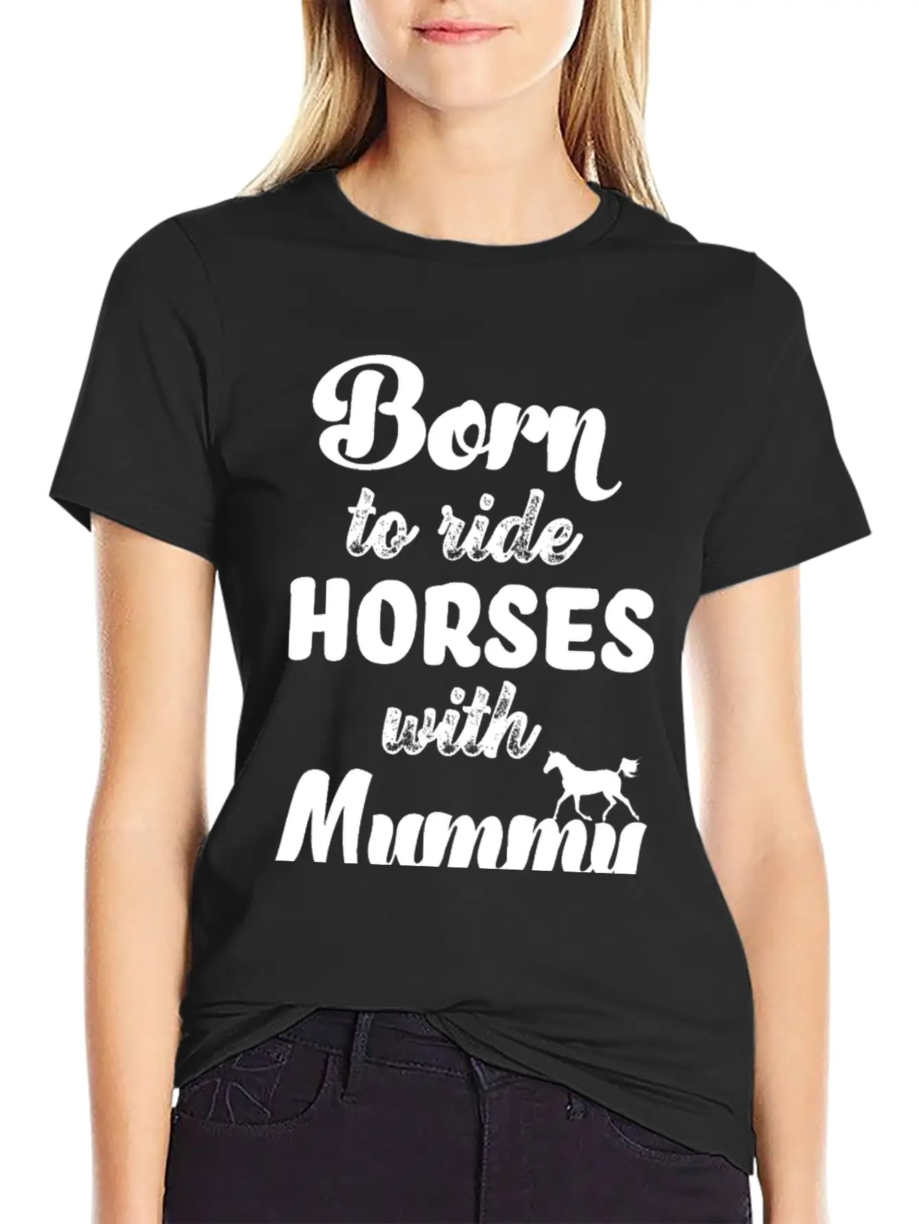 Born To Ride Horses With Mummy Horse Riding Baby Unisex Casual T-Shirt – Clean Design For Daily Comfort