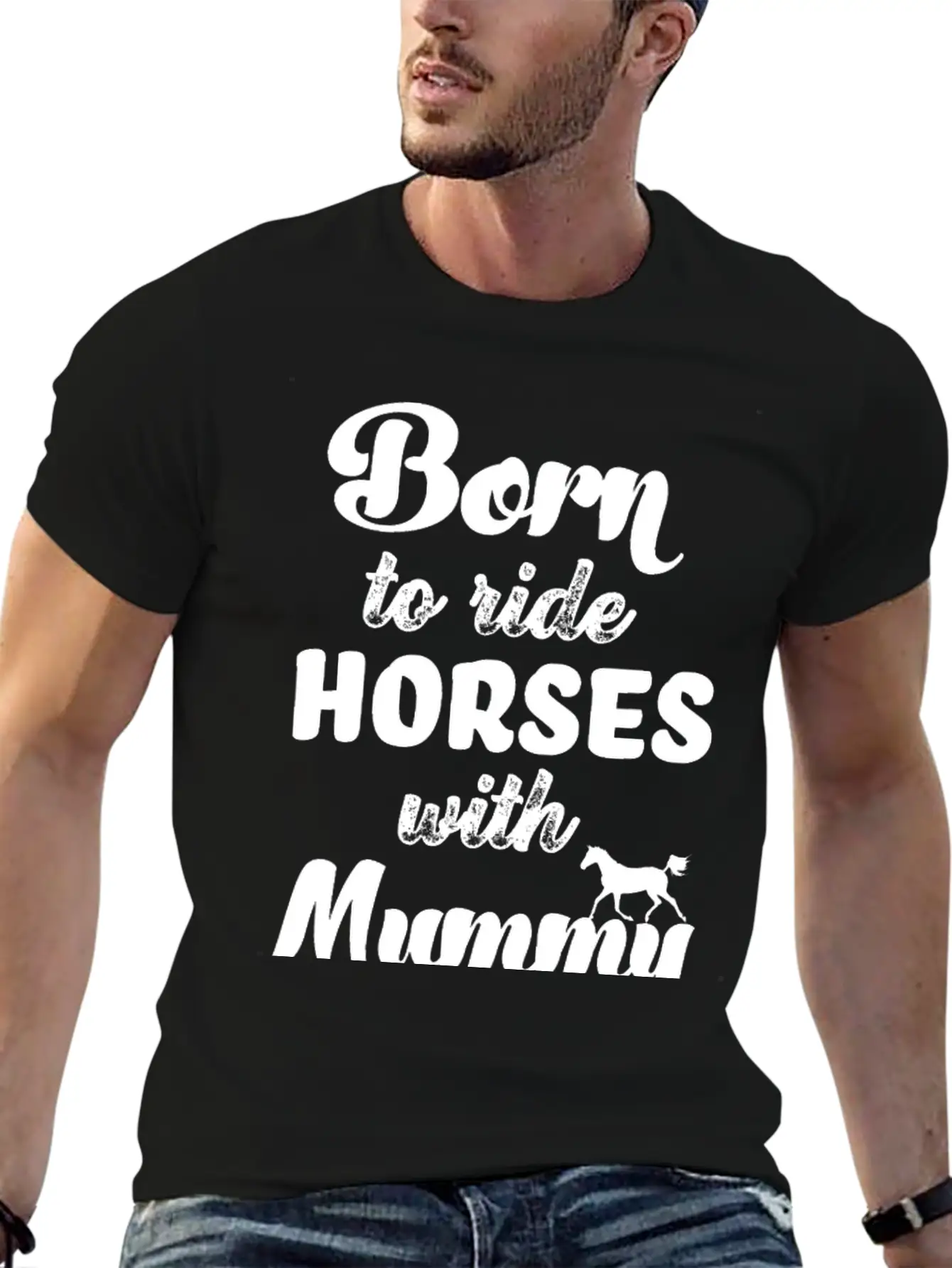 Born To Ride Horses With Mummy Horse Riding Baby Unisex Casual T-Shirt – Clean Design For Daily Comfort