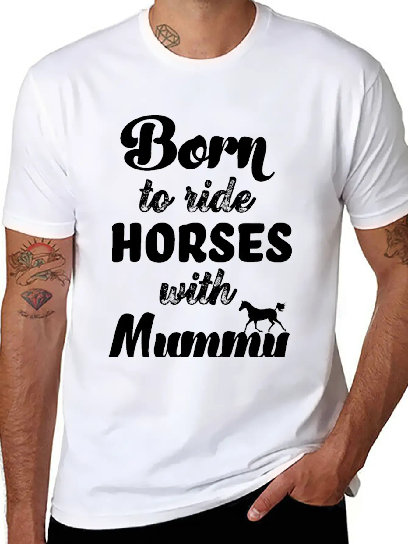 Born To Ride Horses With Mummy Horse Riding Baby Unisex Casual T-Shirt – Clean Design For Daily Comfort