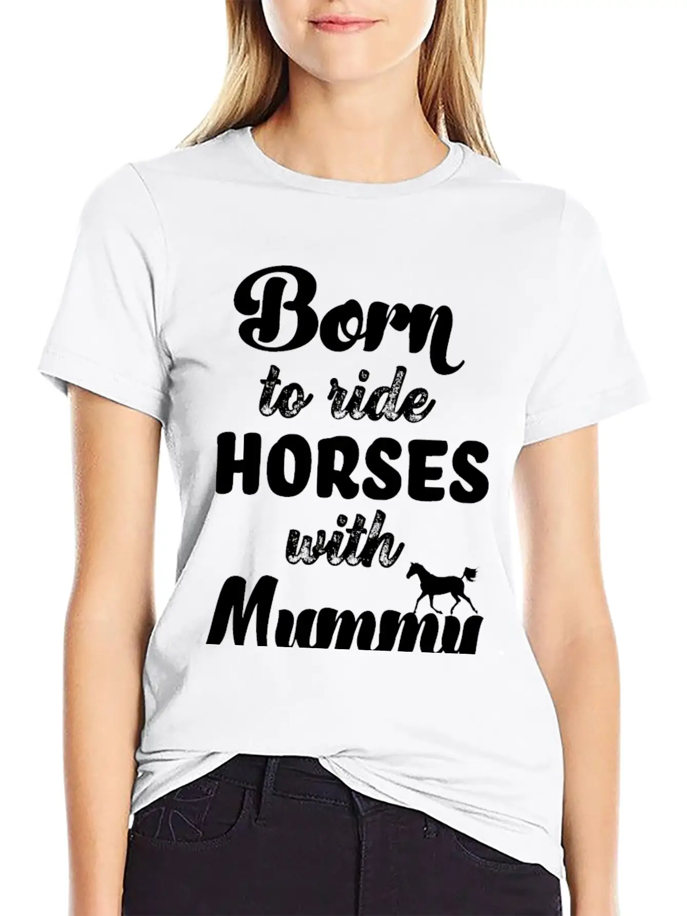 Born To Ride Horses With Mummy Horse Riding Baby Unisex Casual T-Shirt – Clean Design For Daily Comfort