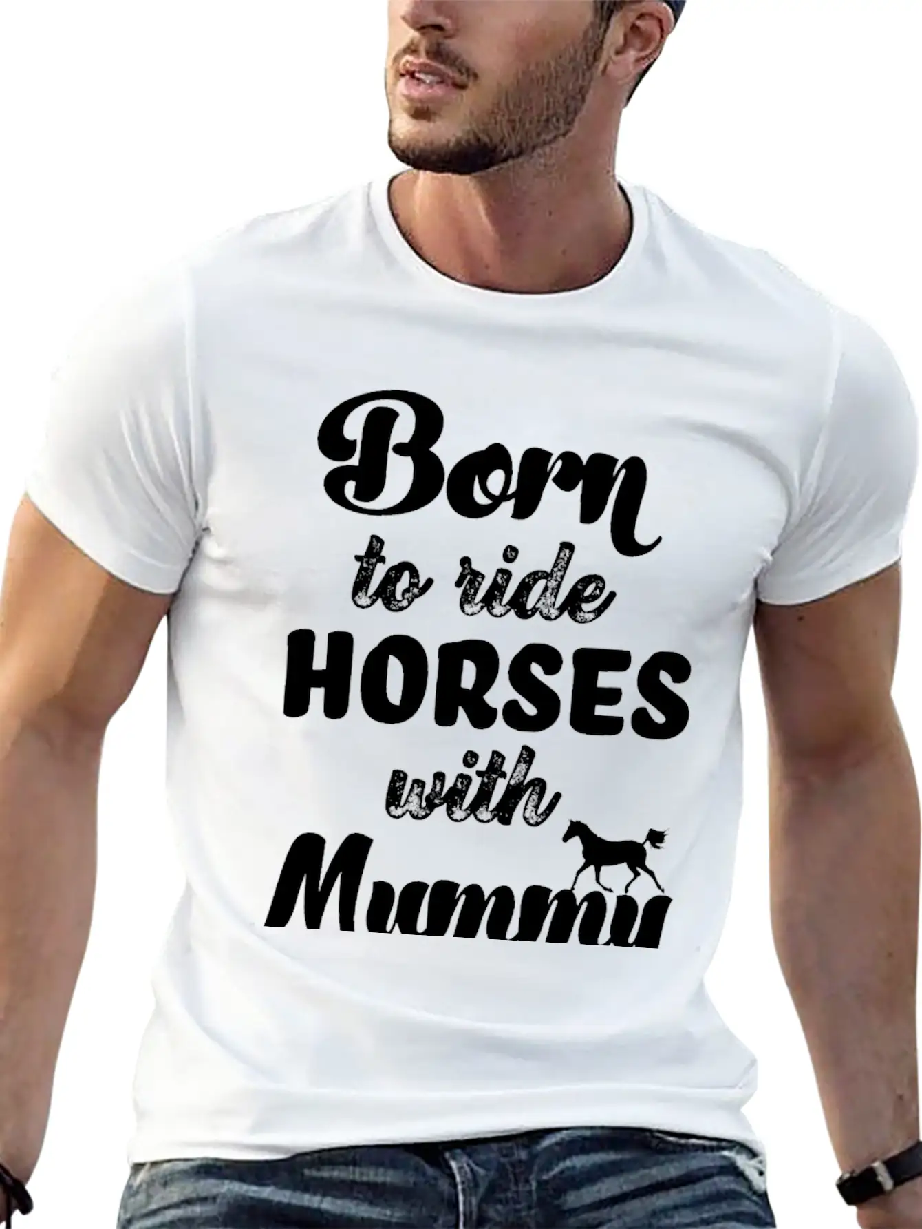 Born To Ride Horses With Mummy Horse Riding Baby Unisex Casual T-Shirt – Clean Design For Daily Comfort